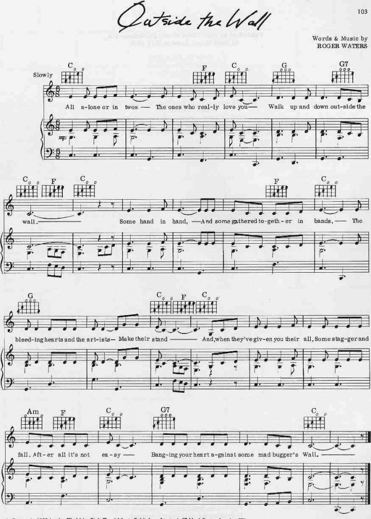 Pink Floyd The Wall Sheet Music (Songbook) PageLarge