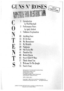 Guns N Roses - Appetite For Destruction Sheet Music (Songbook)